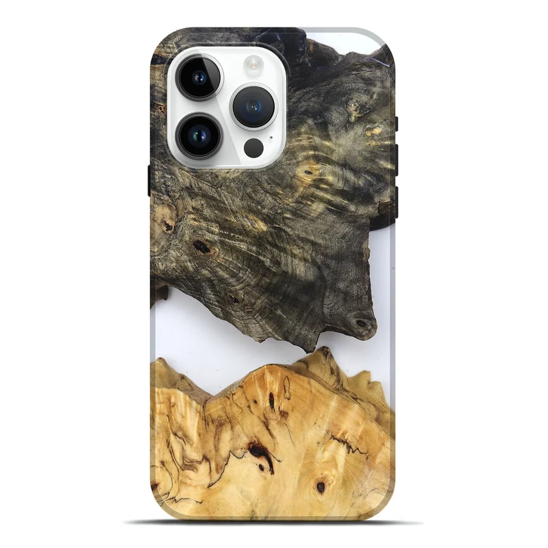iPhone 15 Pro Max Wood Live Edge Phone Case - Teena (Clear, 829822)