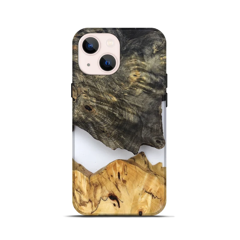 iPhone 13 mini Wood Live Edge Phone Case - Teena (Clear, 829822)
