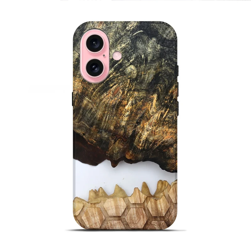 iPhone 16 Wood Live Edge Phone Case - Artis (Clear, 829808)