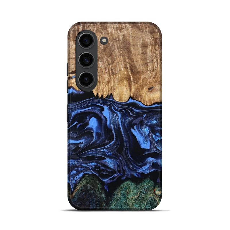 Galaxy S23 Wood Live Edge Phone Case - Shmuel (Blue, 829807)