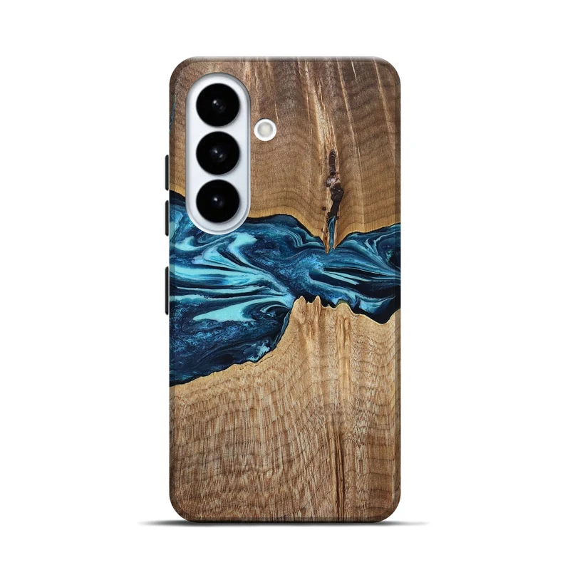 Galaxy S26 Wood Live Edge Phone Case - Zackary (Blue, 829804)