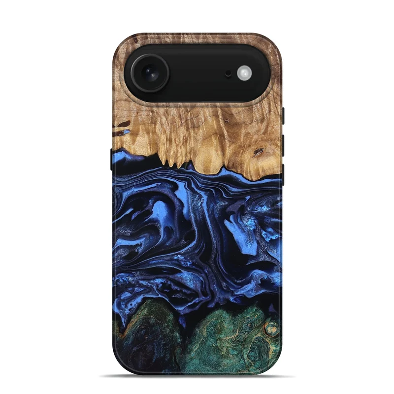 iPhone 17 Air Wood Live Edge Phone Case - Shmuel (Blue, 829807)