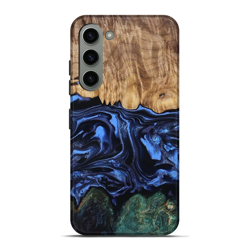 Galaxy S23 Plus Wood Live Edge Phone Case - Shmuel (Blue, 829807)