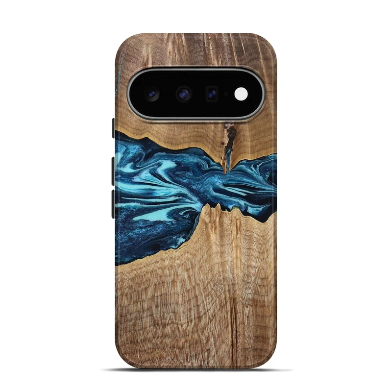 Pixel 11 Pro Wood Live Edge Phone Case - Zackary (Blue, 829804)