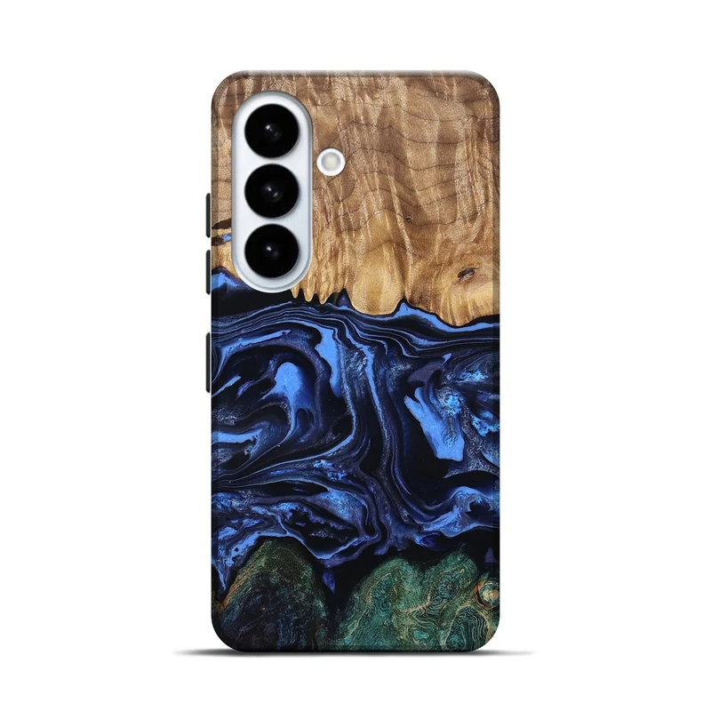 Galaxy S26 Wood Live Edge Phone Case - Shmuel (Blue, 829807)