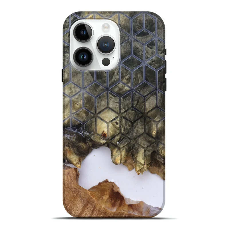 iPhone 15 Pro Max Wood Live Edge Phone Case - Matteo (Clear, 829803)