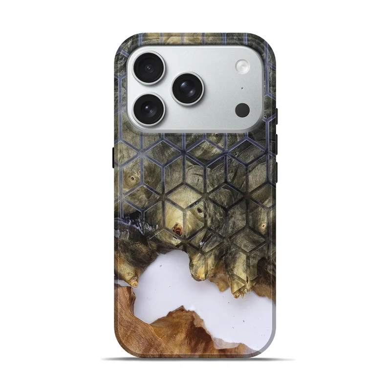 iPhone 18 Pro Wood Live Edge Phone Case - Matteo (Clear, 829803)