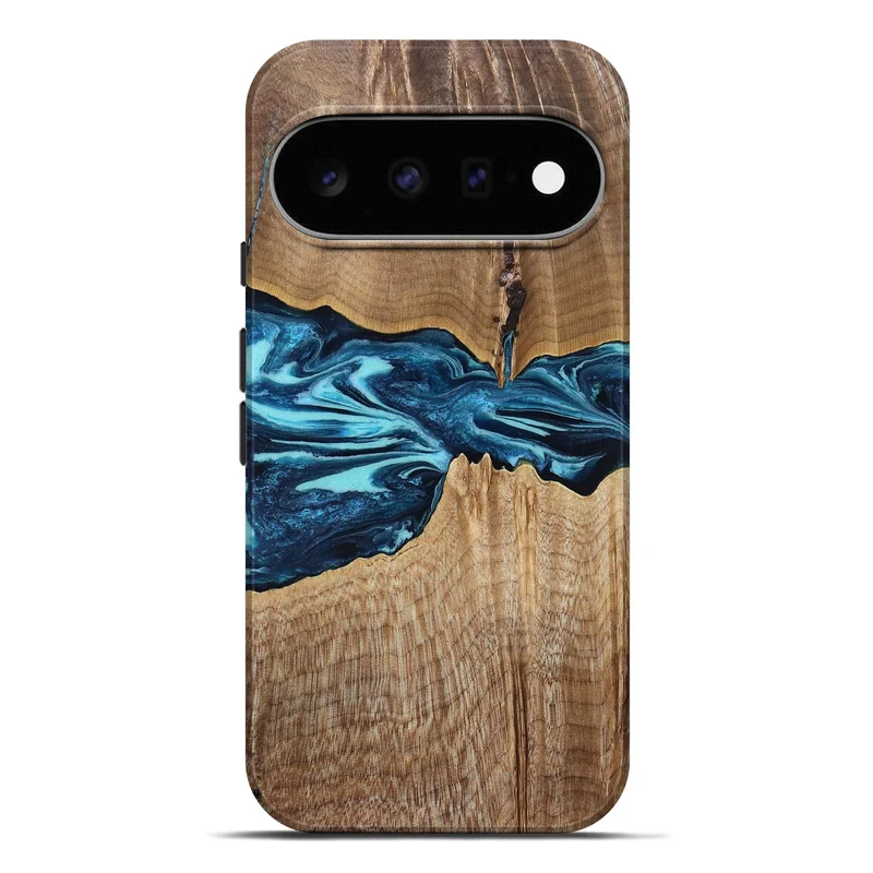Pixel 11 Pro XL Wood Live Edge Phone Case - Zackary (Blue, 829804)