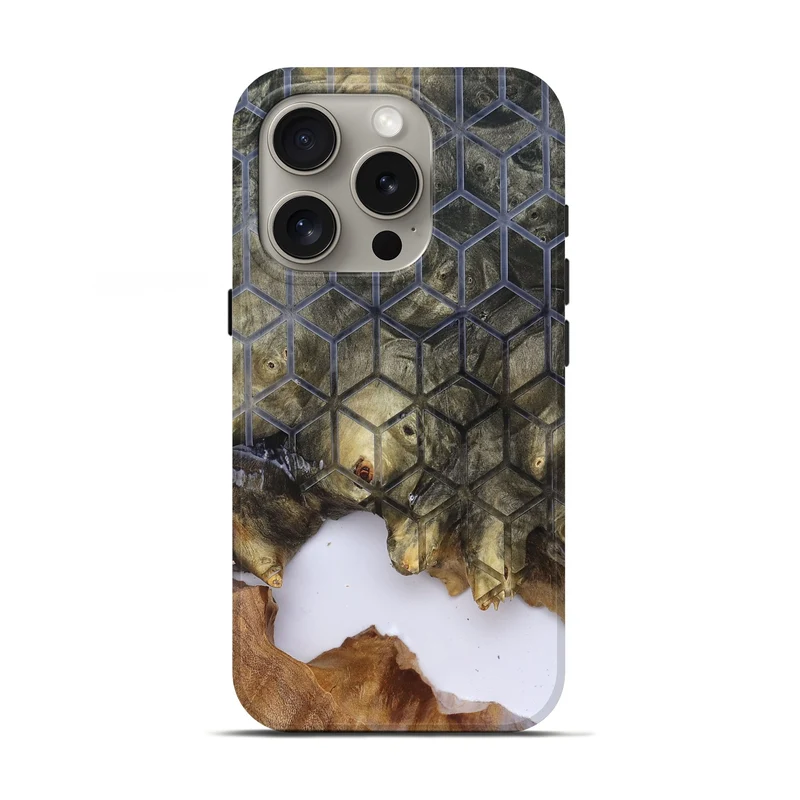 iPhone 16 Pro Wood Live Edge Phone Case - Matteo (Clear, 829803)