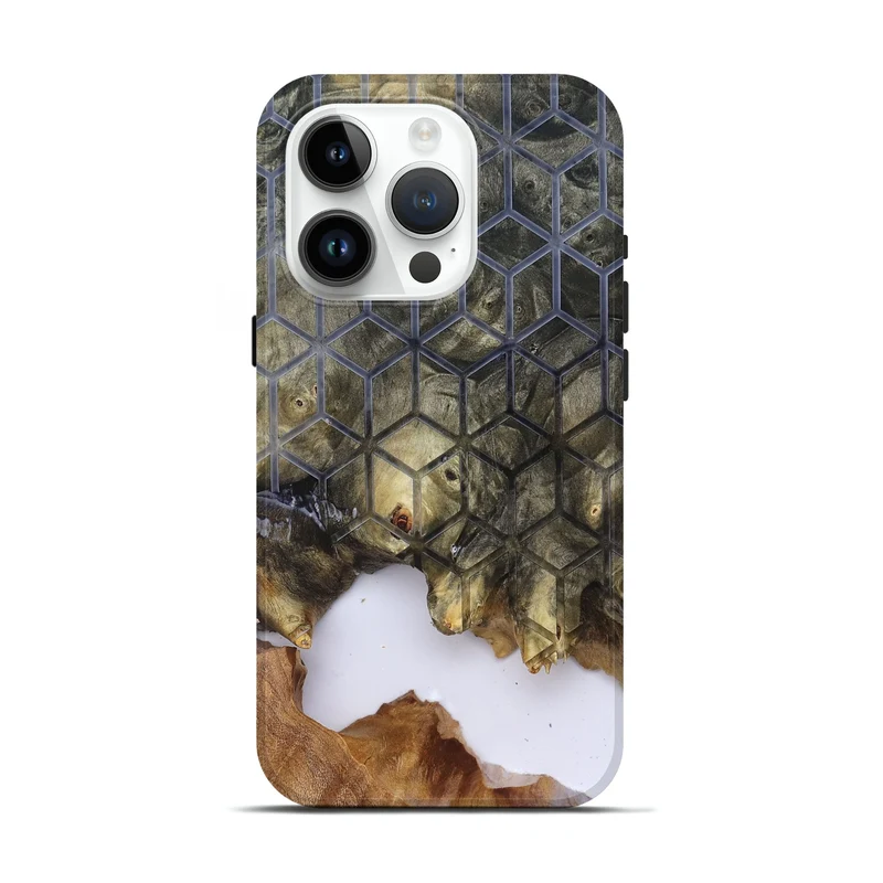 iPhone 15 Pro Wood Live Edge Phone Case - Matteo (Clear, 829803)