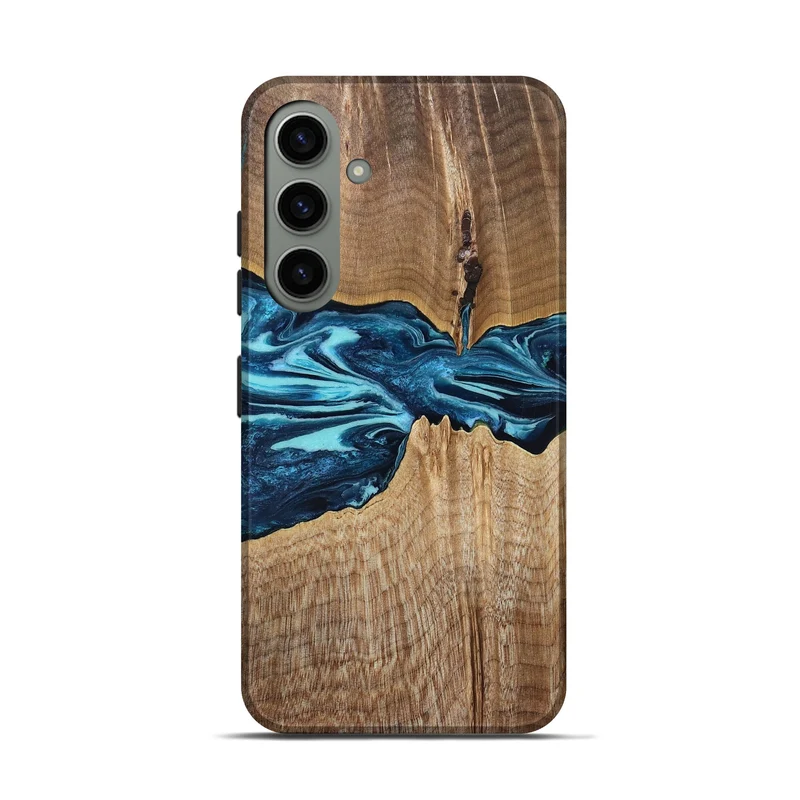 Galaxy S24 Wood Live Edge Phone Case - Zackary (Blue, 829804)