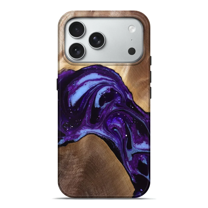 iPhone 18 Pro Max Wood Live Edge Phone Case - Gavyn (Purple, 829805)
