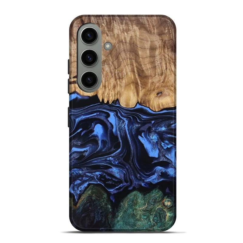 Galaxy S24 Plus Wood Live Edge Phone Case - Shmuel (Blue, 829807)