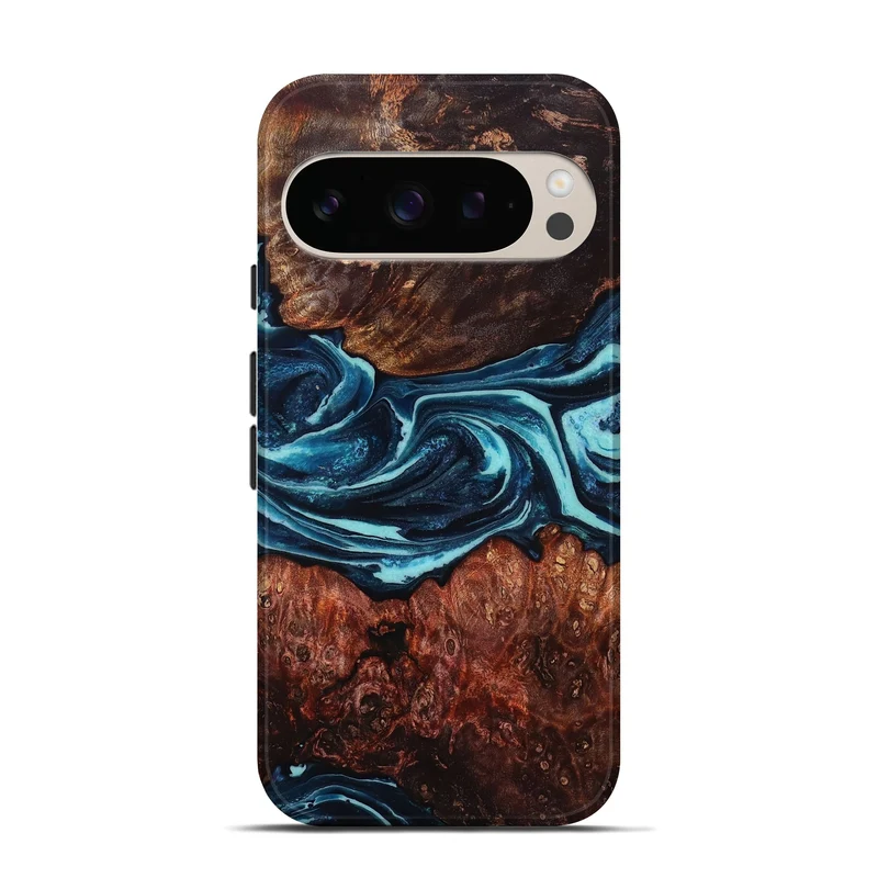 Pixel 10 Pro Wood Live Edge Phone Case - Kandice (Blue, 829792)