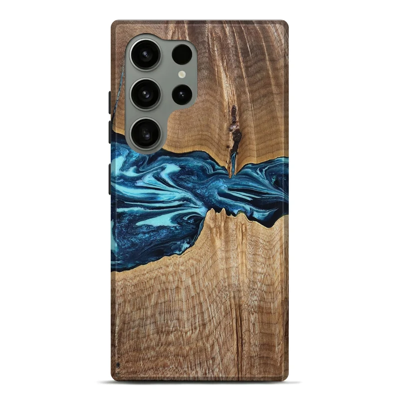 Galaxy S24 Ultra Wood Live Edge Phone Case - Zackary (Blue, 829804)