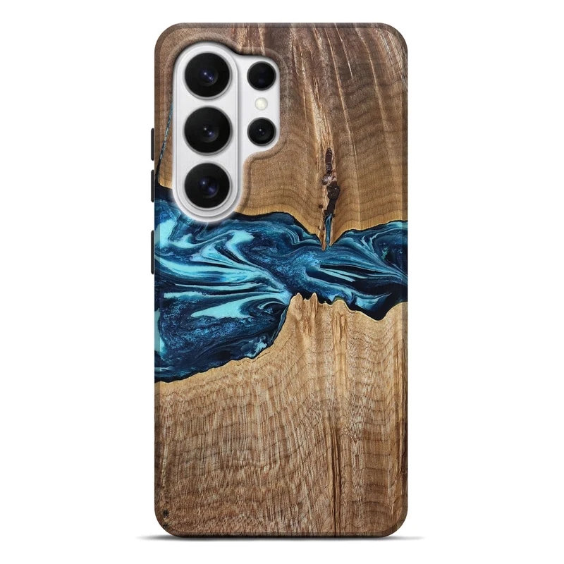 Galaxy S26 Ultra Wood Live Edge Phone Case - Zackary (Blue, 829804)