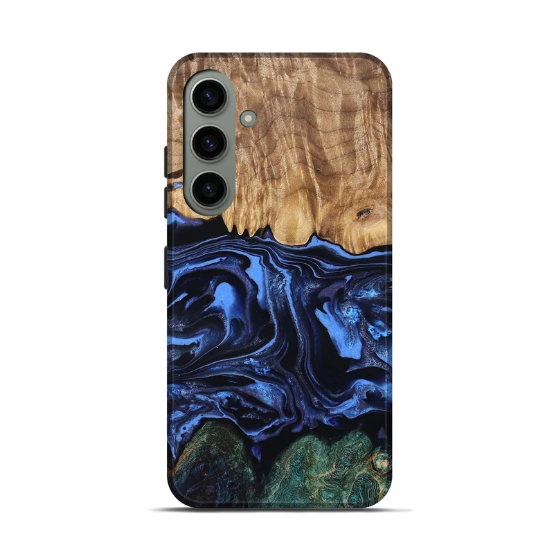 Galaxy S24 Wood Live Edge Phone Case - Shmuel (Blue, 829807)