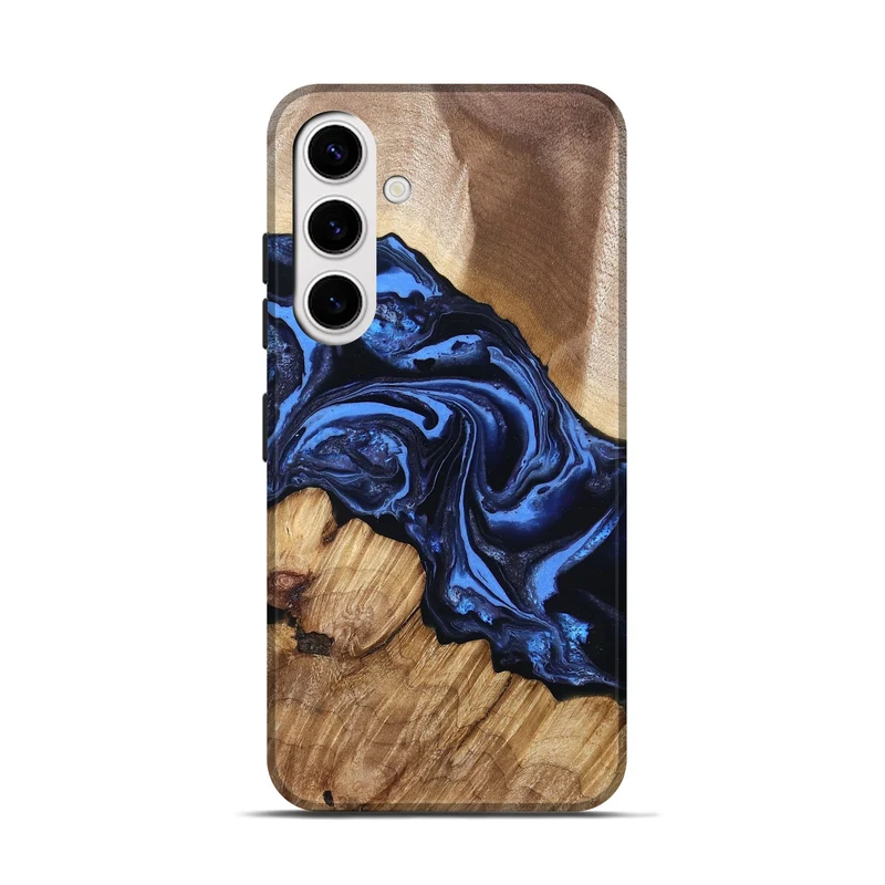 Galaxy S25 Wood Live Edge Phone Case - Sarai (Blue, 829813)