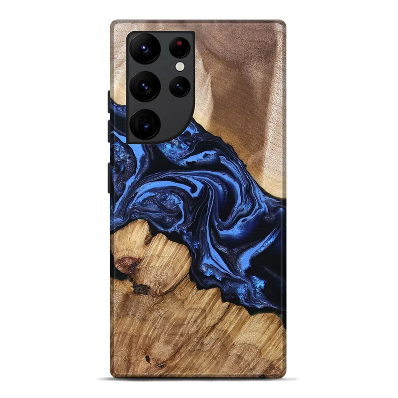 Galaxy S22 Ultra Wood Live Edge Phone Case - Sarai (Blue, 829813)