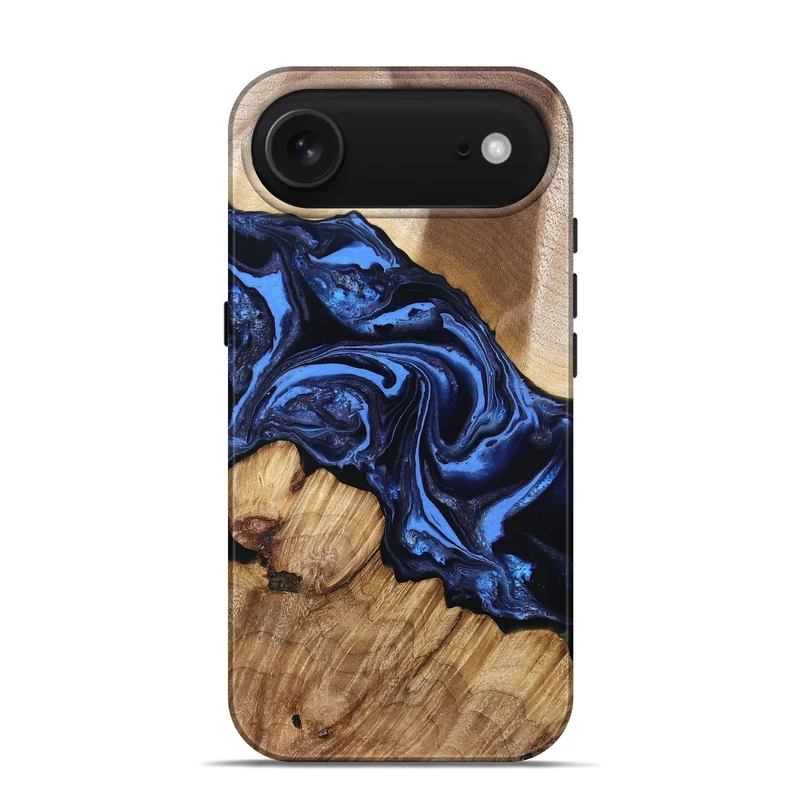 iPhone 17 Air Wood Live Edge Phone Case - Sarai (Blue, 829813)