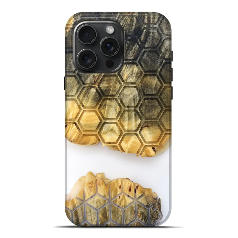 iPhone 16 Pro Max Wood Live Edge Phone Case - Ron (Clear, 829818)