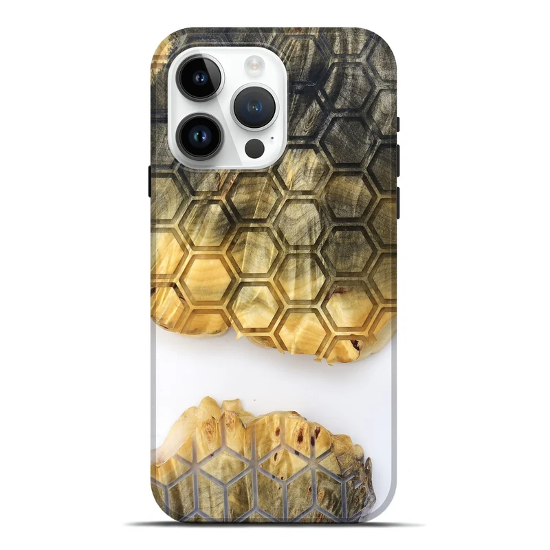 iPhone 15 Pro Max Wood Live Edge Phone Case - Ron (Clear, 829818)