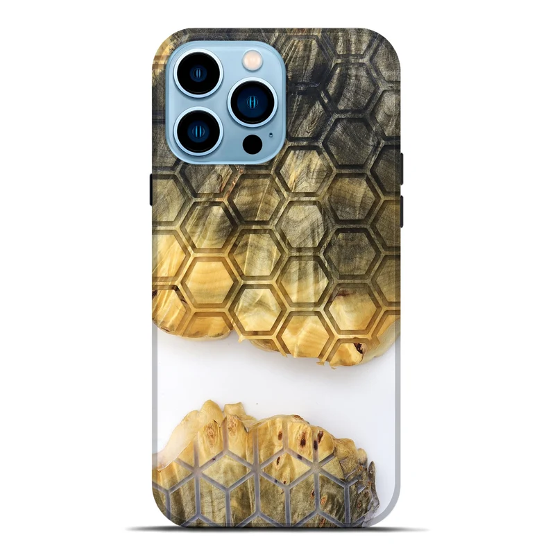 iPhone 14 Pro Max Wood Live Edge Phone Case - Ron (Clear, 829818)