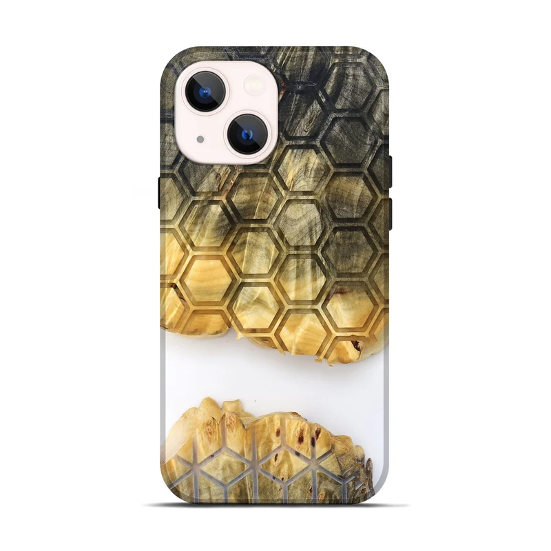 iPhone 14 Wood Live Edge Phone Case - Ron (Clear, 829818)