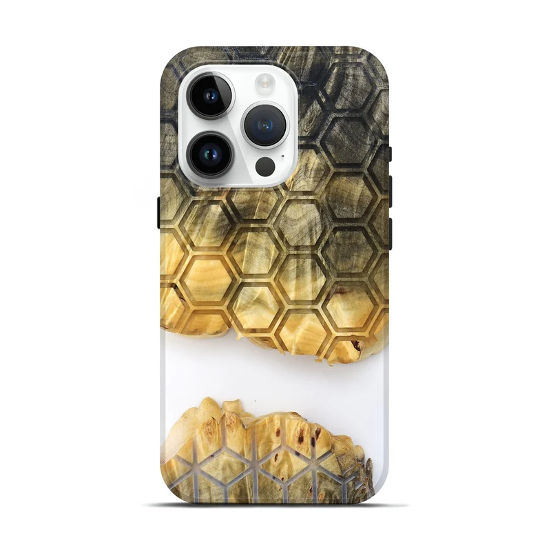 iPhone 15 Pro Wood Live Edge Phone Case - Ron (Clear, 829818)