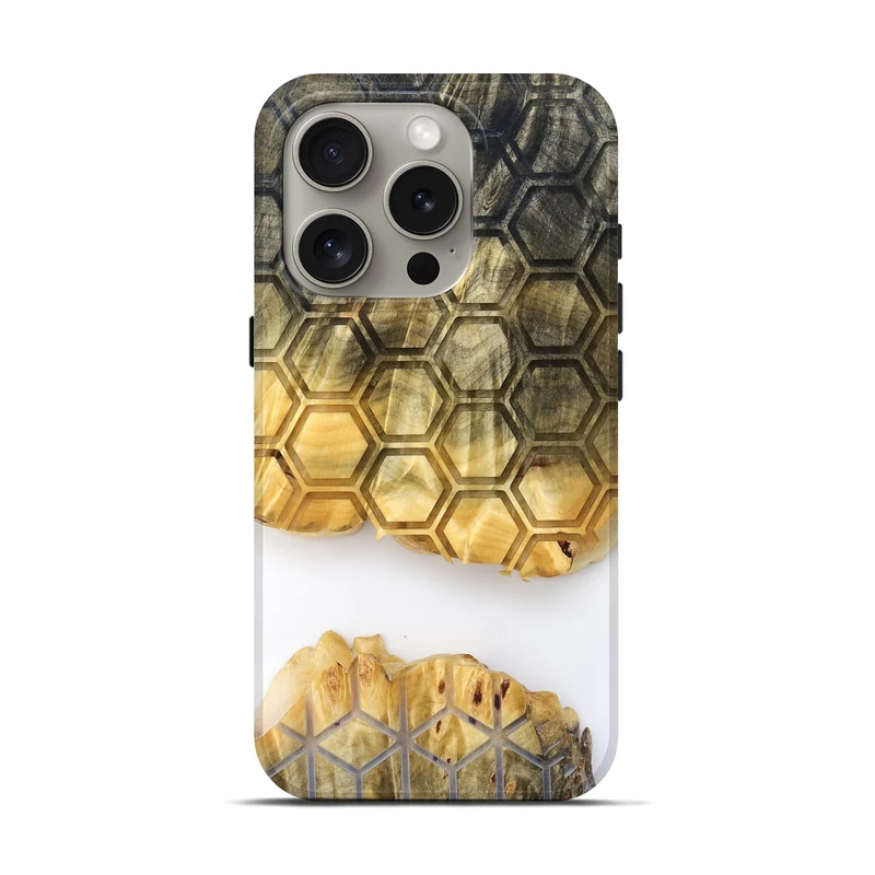 iPhone 16 Pro Wood Live Edge Phone Case - Ron (Clear, 829818)