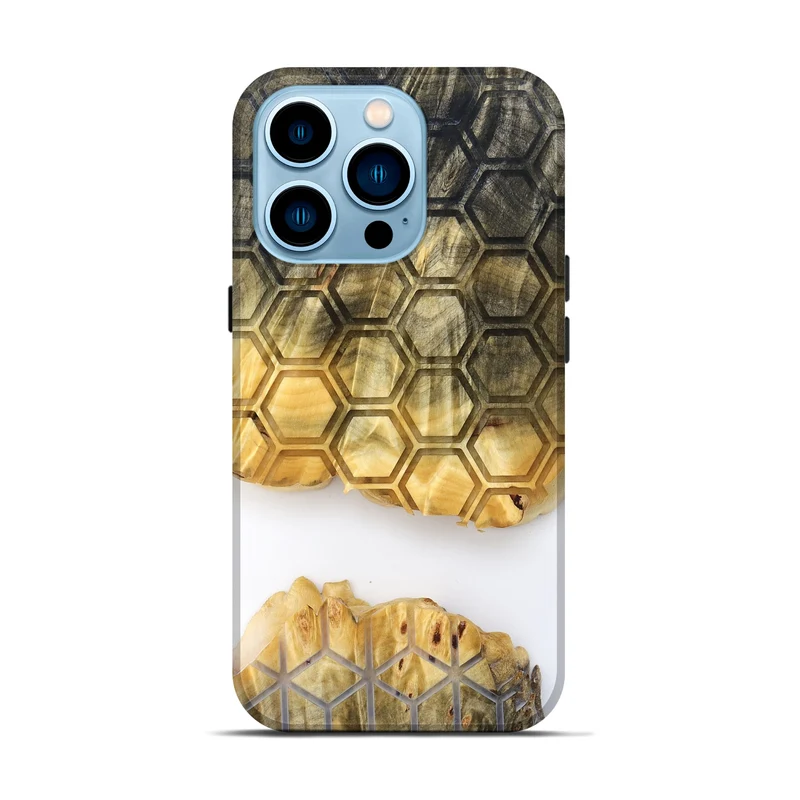 iPhone 14 Pro Wood Live Edge Phone Case - Ron (Clear, 829818)