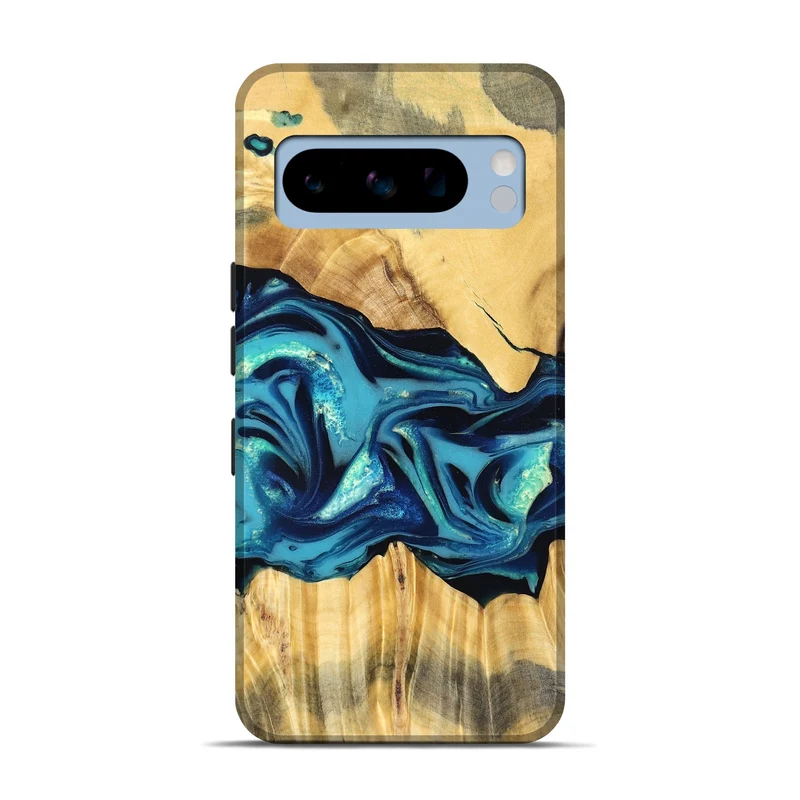Pixel 8 Pro Wood Live Edge Phone Case - Daron (Blue, 829800)