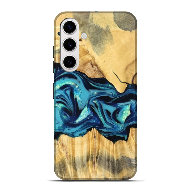 Galaxy S25 Plus Wood Live Edge Phone Case - Daron (Blue, 829800)