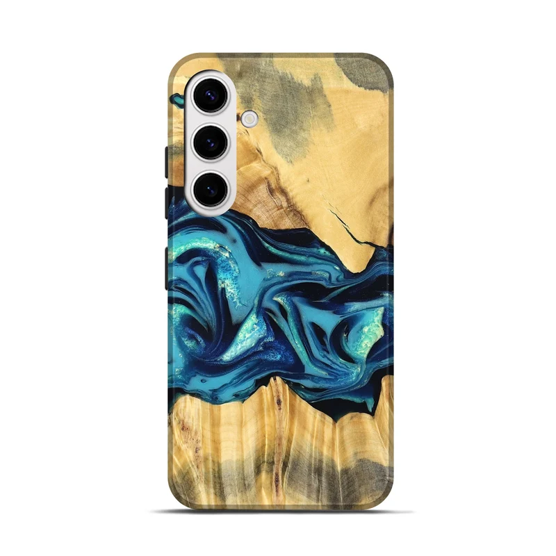 Galaxy S25 Wood Live Edge Phone Case - Daron (Blue, 829800)