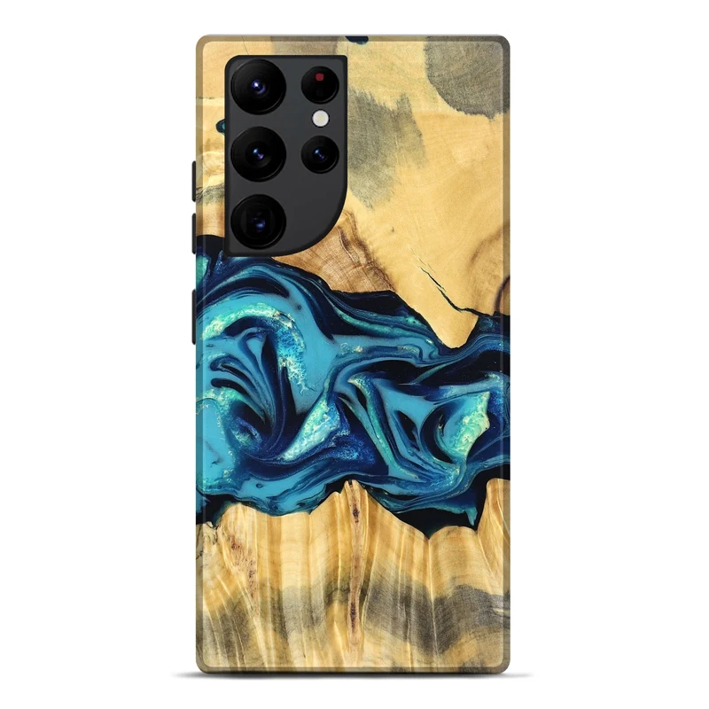 Galaxy S22 Ultra Wood Live Edge Phone Case - Daron (Blue, 829800)