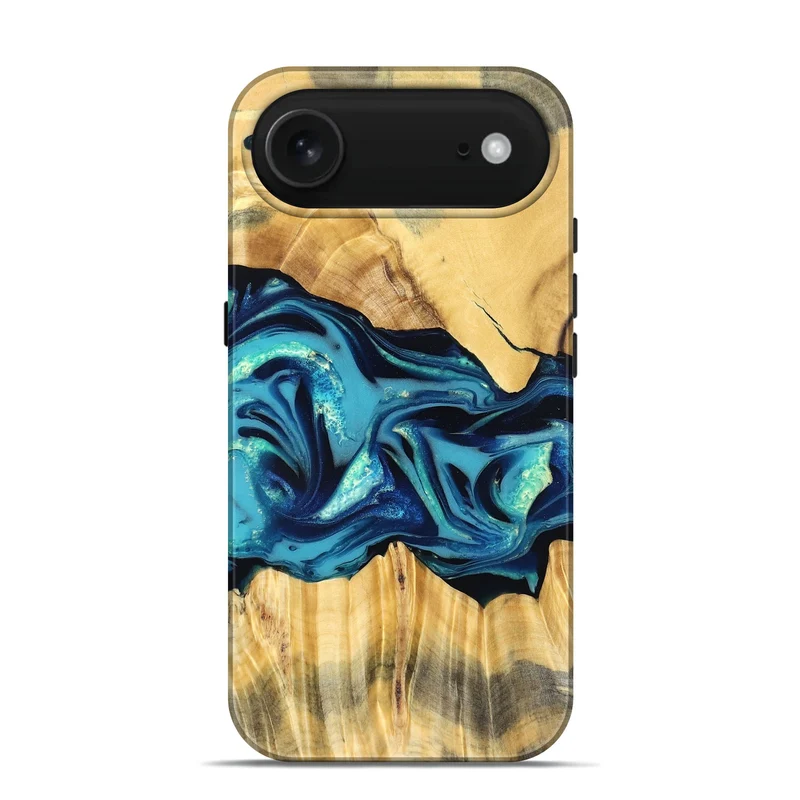 iPhone 17 Air Wood Live Edge Phone Case - Daron (Blue, 829800)