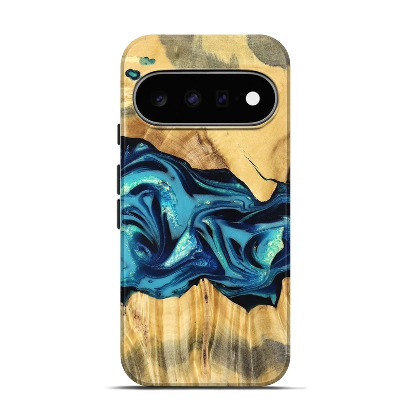 Pixel 11 Pro Wood Live Edge Phone Case - Daron (Blue, 829800)