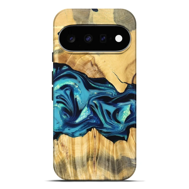 Pixel 11 Pro XL Wood Live Edge Phone Case - Daron (Blue, 829800)