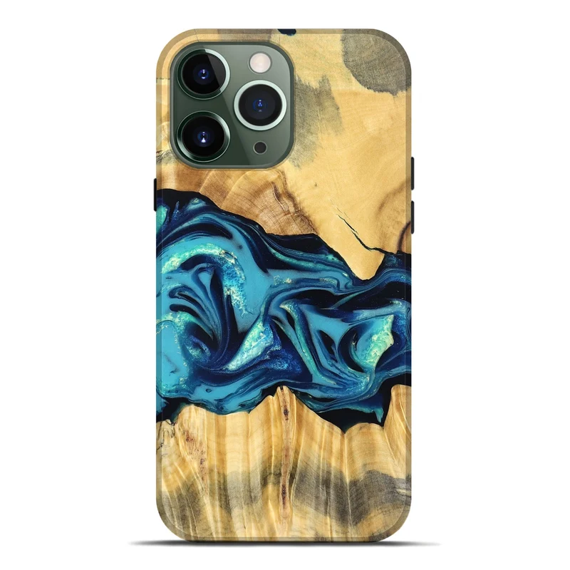 iPhone 13 Pro Max Wood Live Edge Phone Case - Daron (Blue, 829800)
