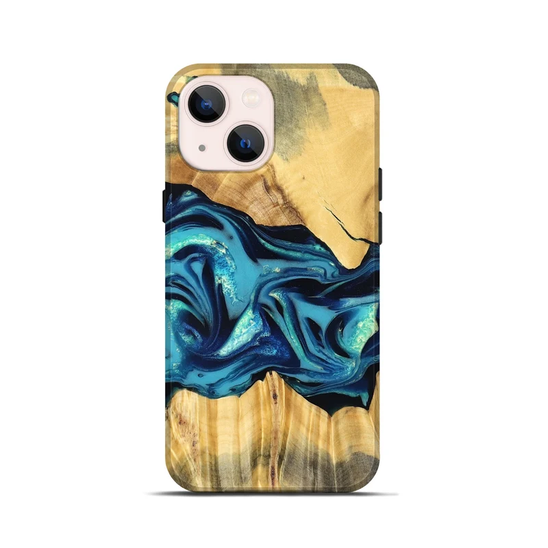 iPhone 13 mini Wood Live Edge Phone Case - Daron (Blue, 829800)