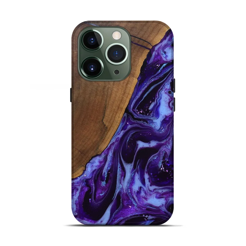 iPhone 13 Pro Wood Live Edge Phone Case - Koen (Purple, 829794)
