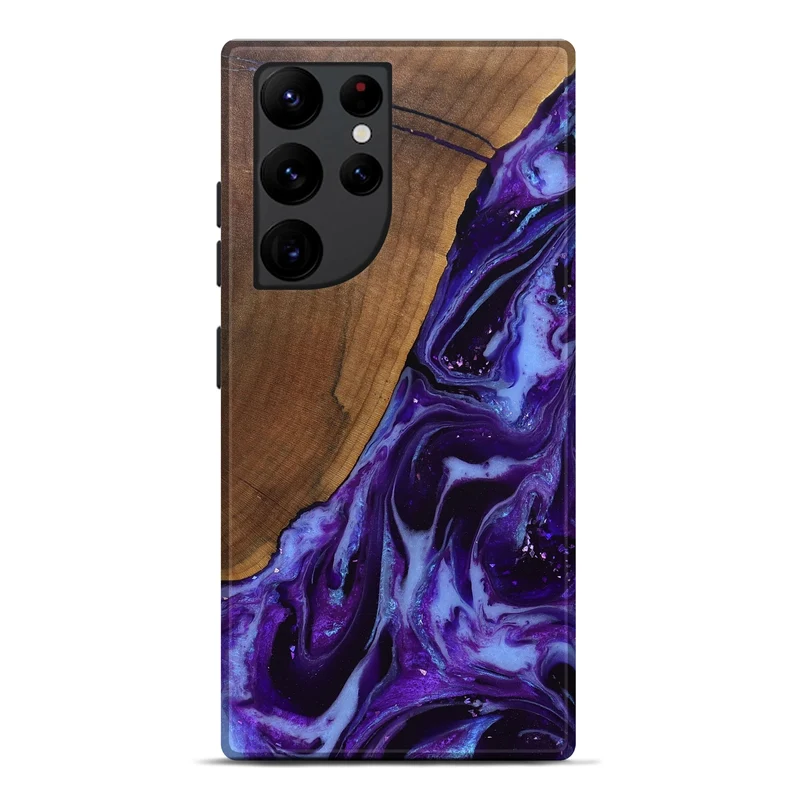 Galaxy S22 Ultra Wood Live Edge Phone Case - Koen (Purple, 829794)