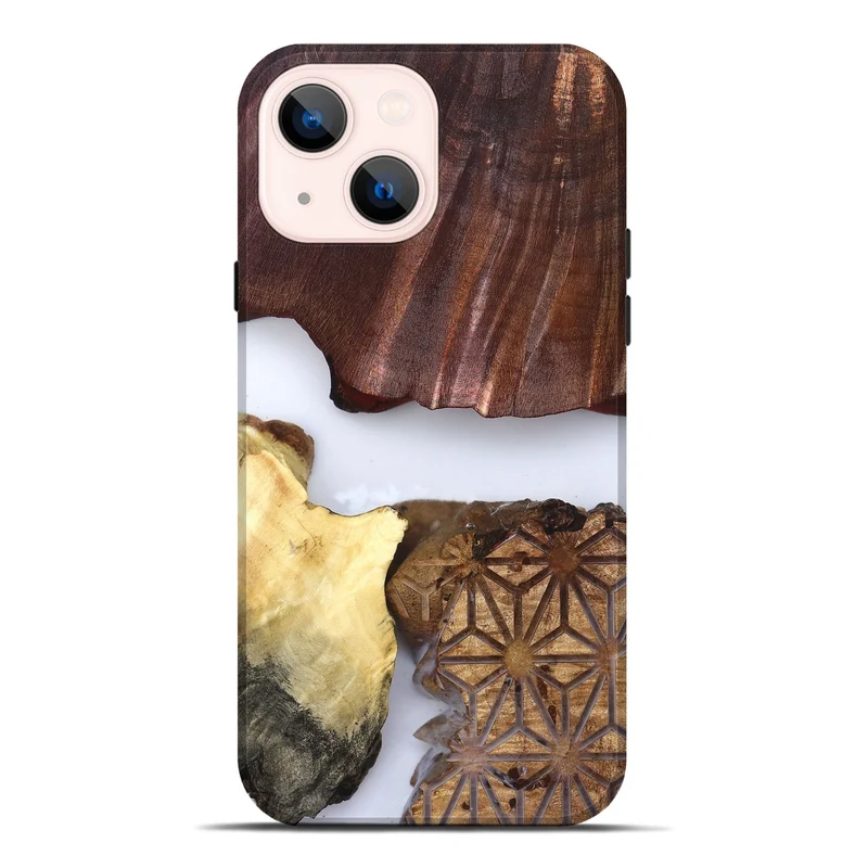 iPhone 14 Plus Wood Live Edge Phone Case - Deanna (Clear, 829796)