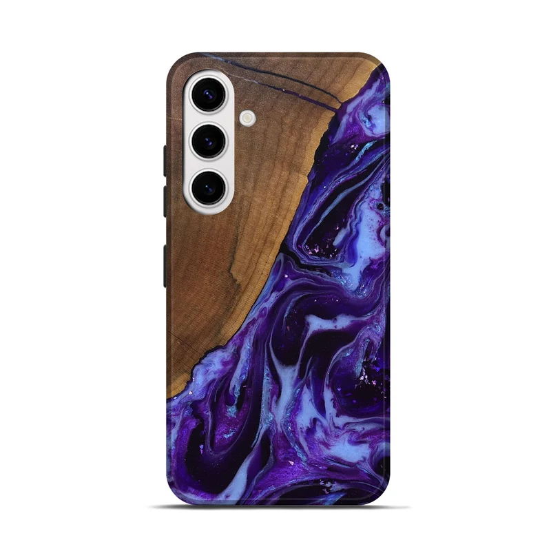 Galaxy S25 Wood Live Edge Phone Case - Koen (Purple, 829794)