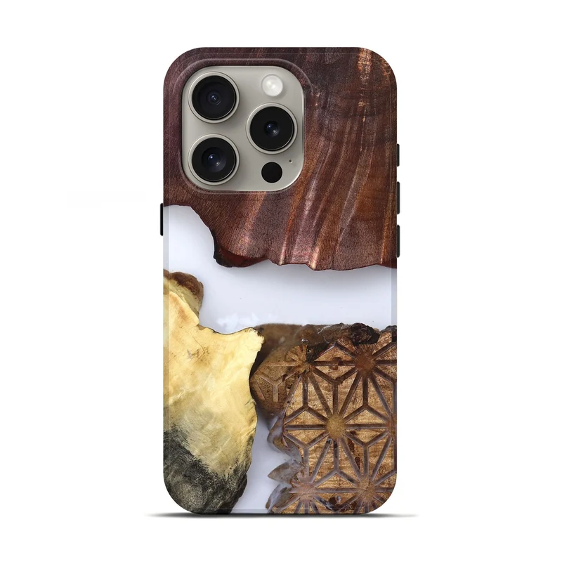 iPhone 16 Pro Wood Live Edge Phone Case - Deanna (Clear, 829796)