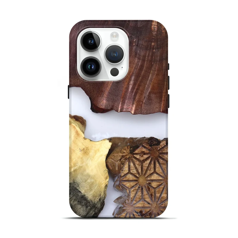 iPhone 15 Pro Wood Live Edge Phone Case - Deanna (Clear, 829796)