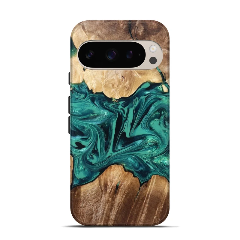 Pixel 9 Wood Live Edge Phone Case - Nash (Green, 829790)