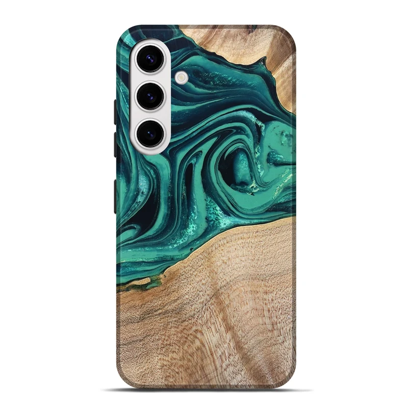Galaxy S25 Plus Wood Live Edge Phone Case - Kattie (Green, 829783)