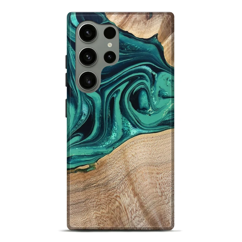 Galaxy S24 Ultra Wood Live Edge Phone Case - Kattie (Green, 829783)