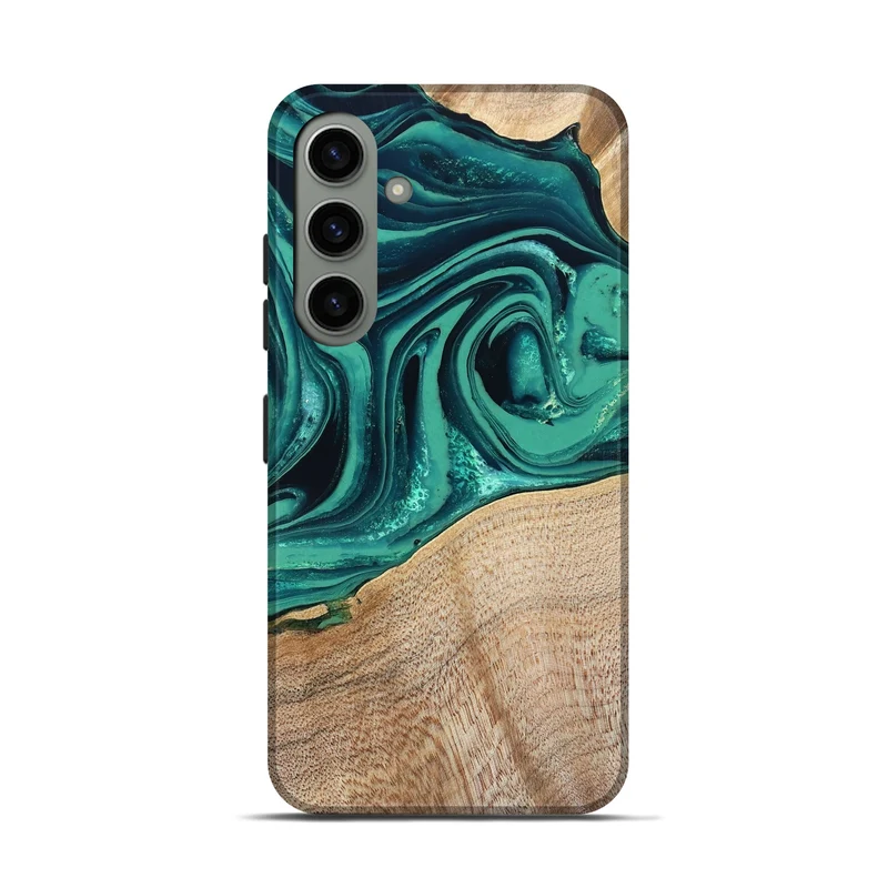 Galaxy S24 Wood Live Edge Phone Case - Kattie (Green, 829783)